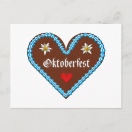 Cartão Postal Bordado Oktoberfest Munique gingerpão coração