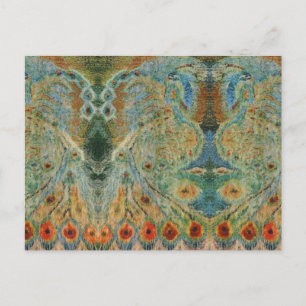 Cartão Postal Bordado romeno do vintage, design tradicional