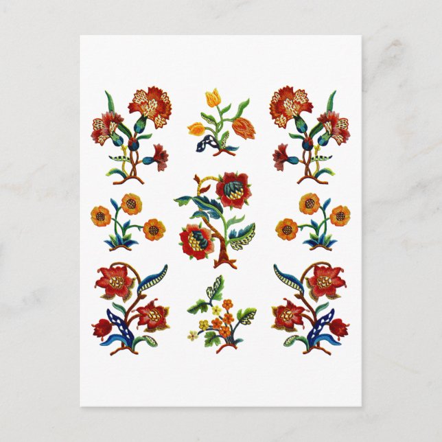 Cartão Postal Bordados Tradicionais Monmouth Jacobean (Frente)