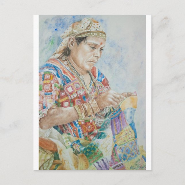 Cartão Postal Bordando a Colcha (Frente)