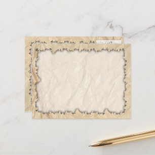 Cartão Postal Bordas Rasgadas em Papel Recortado