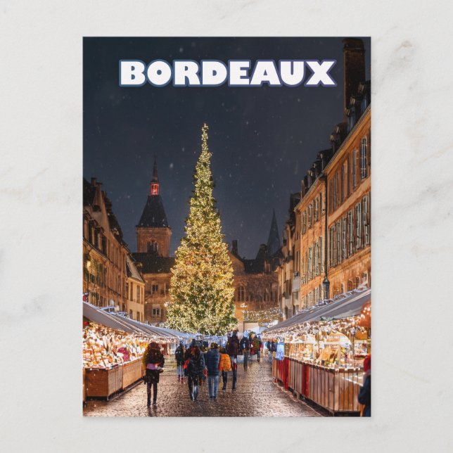 Cartão Postal Bordeaux Christmas Charm (Frente)