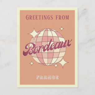 Cartão Postal Bordeaux France disco Retro Vintage Postcard
