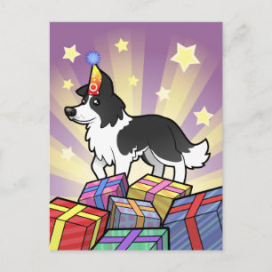 Cartão Postal Border Collie de Aniversário