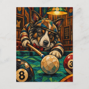 Cartão Postal Border Collie, Mosaico Geométrico