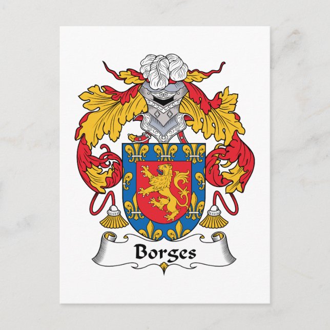 Cartão Postal Borges Family Crest (Frente)
