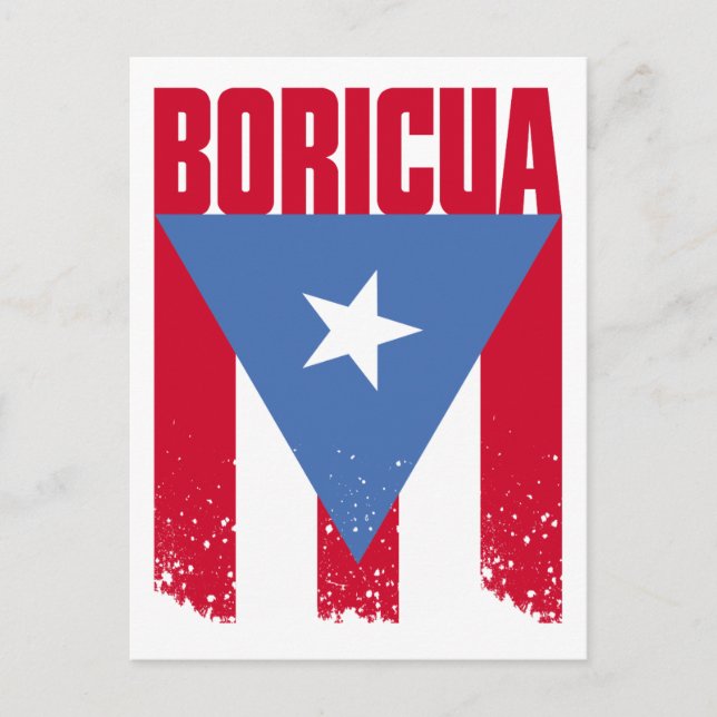 Cartão Postal Boricua Flag (Frente)