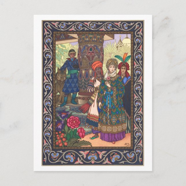 Cartão Postal Boris Zvorykin - O Pássaro de Fogo (Frente)