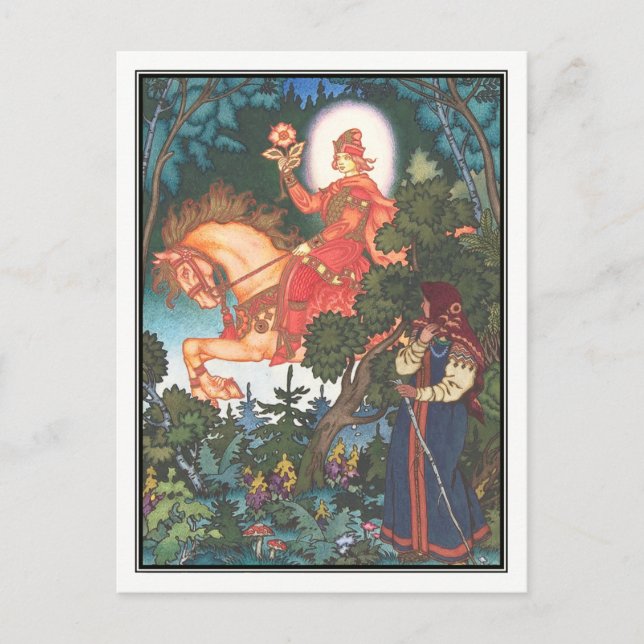 Cartão Postal Boris Zvorykin - Vassilissa a Feira (Frente)