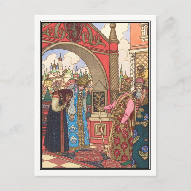 Cartão Postal Boris Zvorykin - Vassilissa a Feira (Frente)