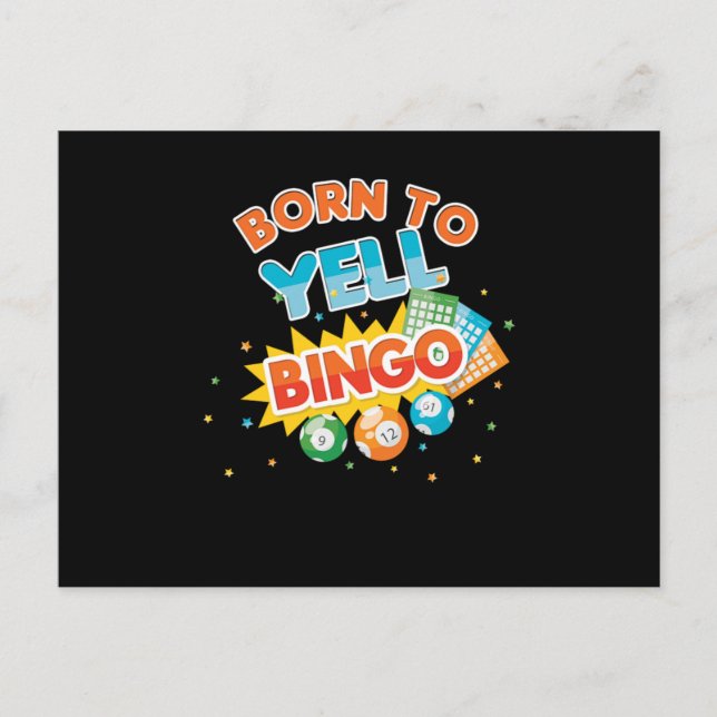 Cartão Postal Born For Bingo Player Lucky Game Gambling Gift (Frente)