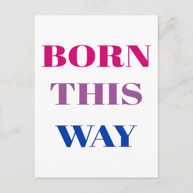Cartão Postal Born this way - Bisexual Pride (Frente)