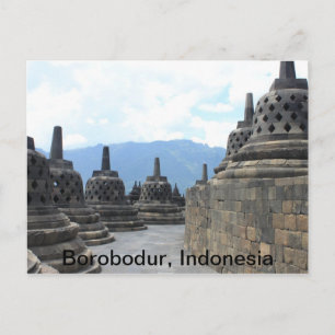 Cartão Postal Borobodur Budhist Temple , Indonésia