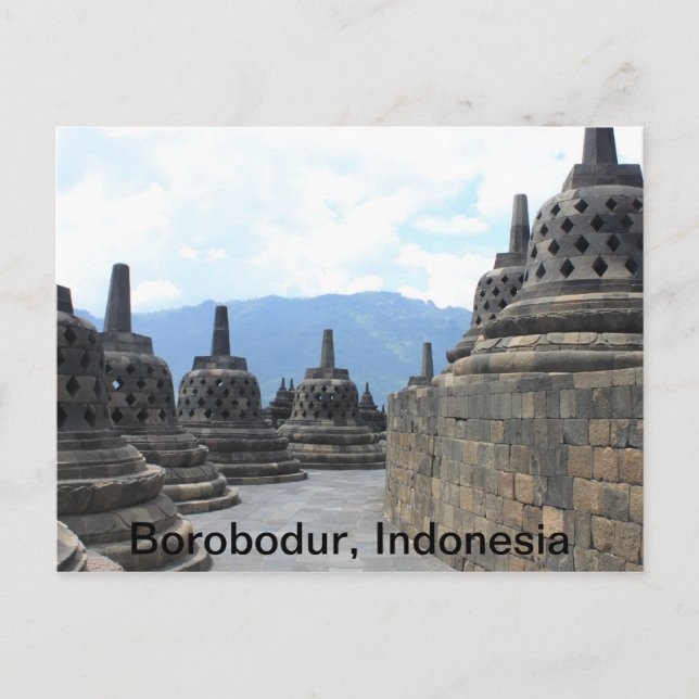 Cartão Postal Borobodur Budhist Temple , Indonésia (Frente)