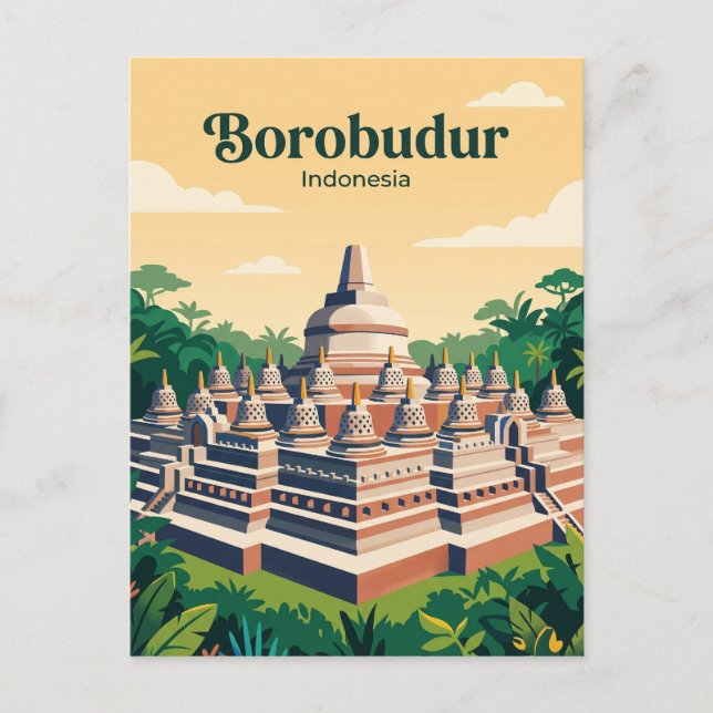 Cartão Postal Borobudur Indonésia (Frente)