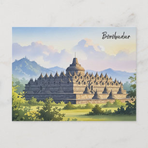 Cartão Postal Borobudur Indonesia viagem