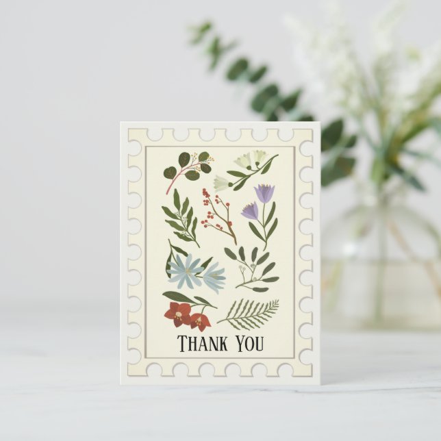 Cartão Postal Borracha de botânicos de inverno Obrigado Cartaz (Em pé/Frente)