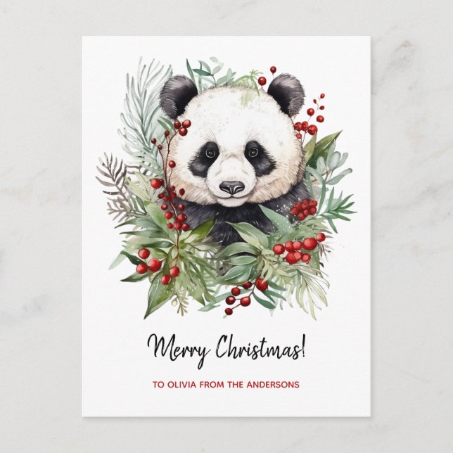 Cartão Postal Borracha de Panda Cuta Borrar Botânica de Natal Ru (Frente)