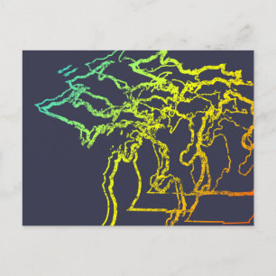 Cartão Postal borrão do frio de michigan