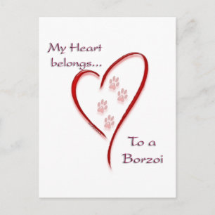 Cartão Postal Borzoi Heart Pertence