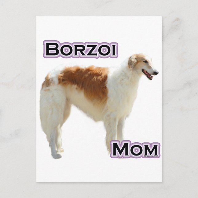 Cartão Postal Borzoi Mãe 4 (Frente)