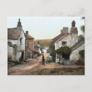 Cartão Postal Boscastle Village Street, Cornwall c.1895