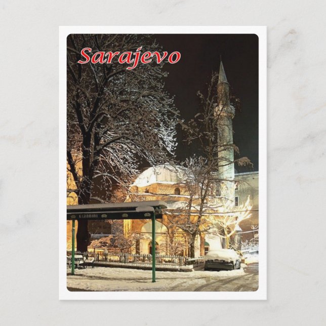 Cartão Postal Bósnia-Herzegovina - Sarajevo - Mesquita Ferhad (Frente)