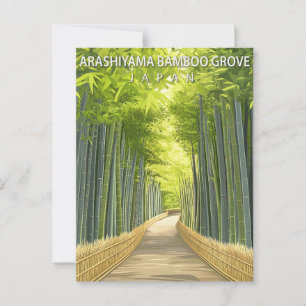 Cartão Postal Bosque de Bambu Arashiyama Vintage Japão