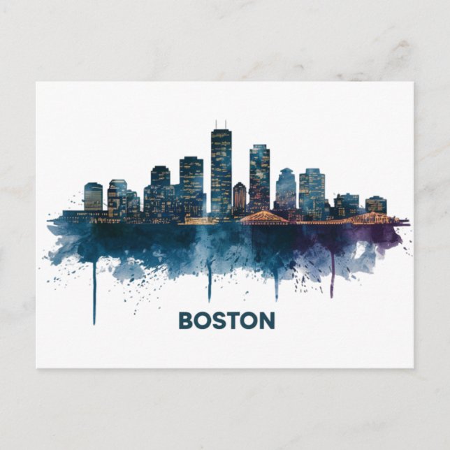 Cartão Postal Boston City Skyline, Boston Mãe Skyline Coffee Mug (Frente)