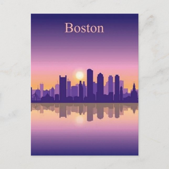 Cartão Postal Boston City Skyline, linha do horizonte de boston  (Frente)