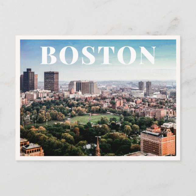 Cartão Postal Boston Common Aerial Skyline Downtown Photo  (Frente)
