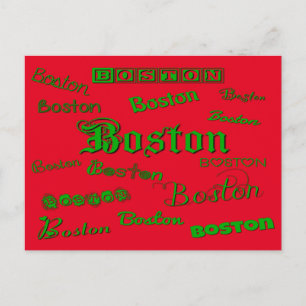 Cartão Postal Boston Green Fonts