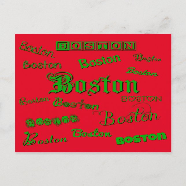 Cartão Postal Boston Green Fonts (Frente)