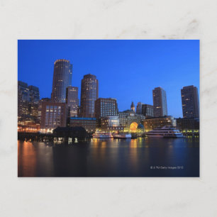 Cartão Postal Boston Harbor e Skyline. Boston é um dos 8