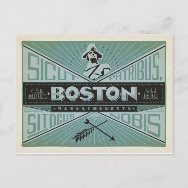Cartão Postal Boston, MÃE - Liquidado 1630 (Frente)