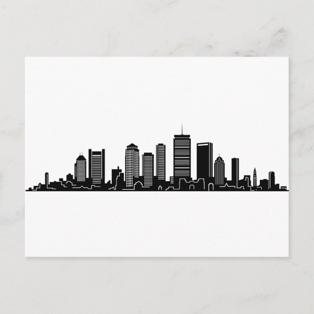 Cartão Postal BOSTON Massachusetts Cidade EUA Skyline Silhouette (Frente)