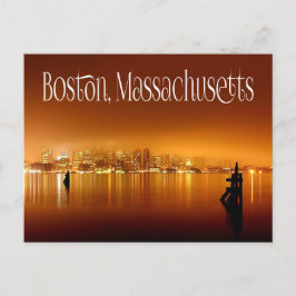 Cartão Postal Boston, Massachusetts, Skyline À Noite - EUA
