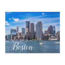 Boston Massachusetts Skyline Postcard Waterfront