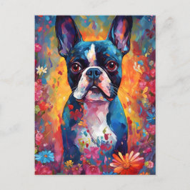 Cartão Postal Boston Terrier colorido