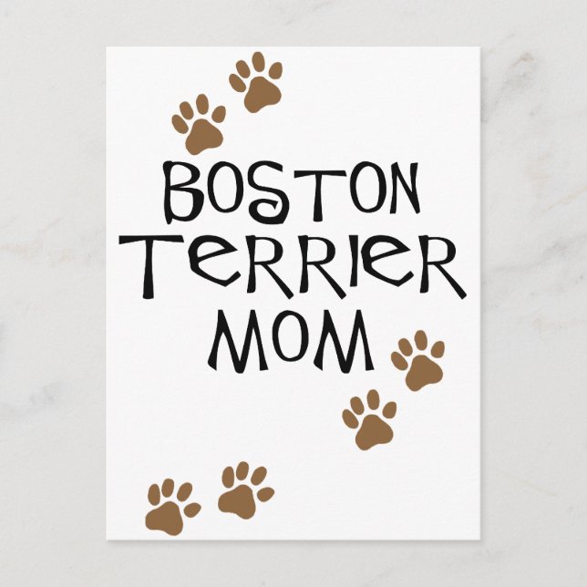 Cartão Postal Boston Terrier Mãe (Frente)