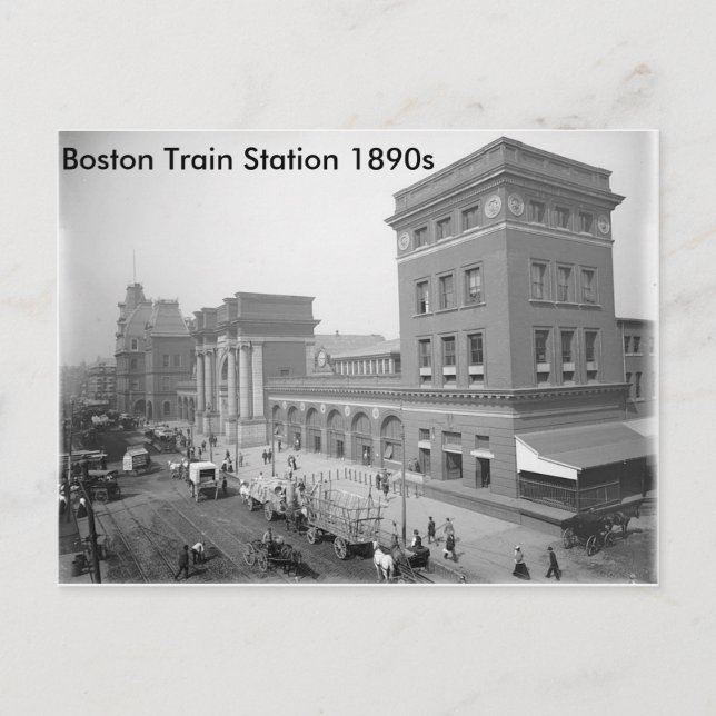 Cartão postal "Boston Train Station 1890" (Frente)