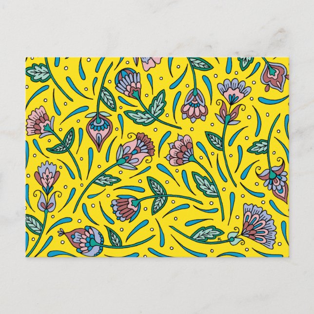 Cartão Postal Botânica Amarelo (Frente)