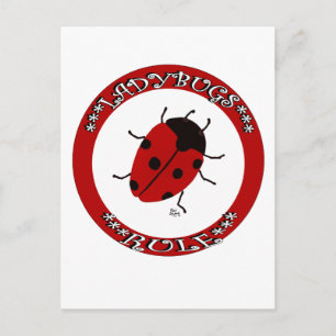 Cartão Postal Botão de joaninha