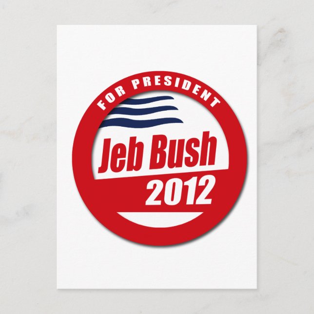 Cartão Postal Botão Jeb Bush 2012 (Frente)