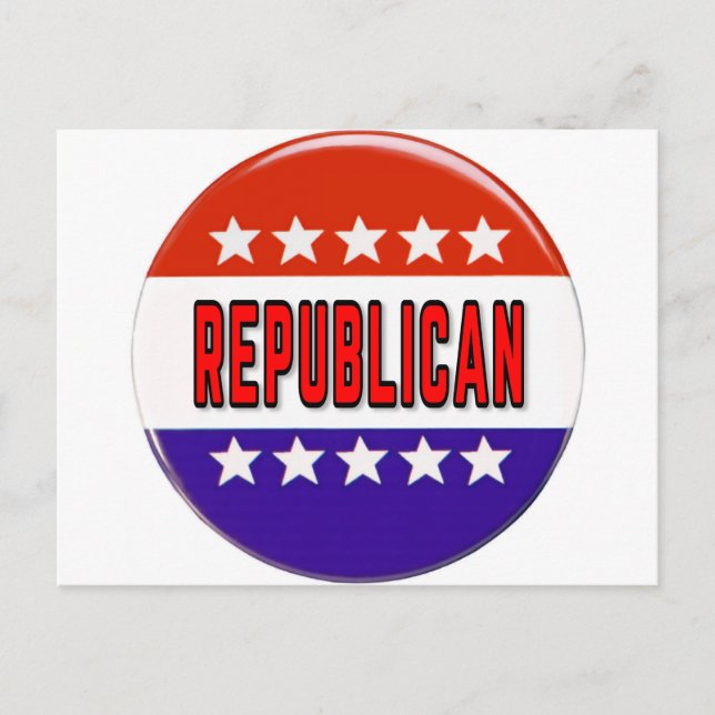 Cartão Postal Botão Republicano (Frente)