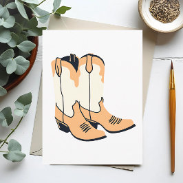 Cartão Postal Botas Cowboy Castanhas