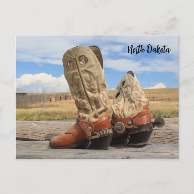 Cartão Postal Botas da Dakota do Norte (Frente)