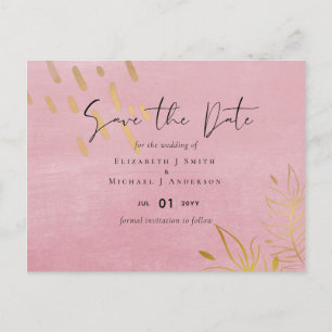 Cartão Postal Bote Dourado Rosa-Dusty do ORÇAMENTO
