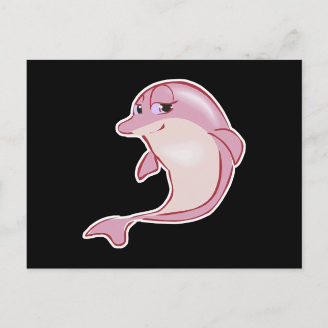 Cartão Postal boto rosa fofo (Frente)