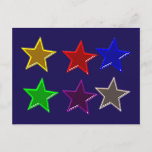 Cartão Postal Botões coloridos de estrelas